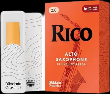 Rico Organic Alto Saxophone Reeds, Strength 2.0 (10-Pack)